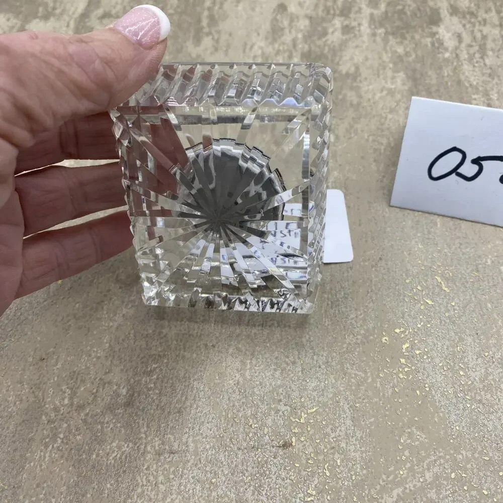 Waterford quartz clock crystal desk top Star Burst Rectangular Needs Battery
